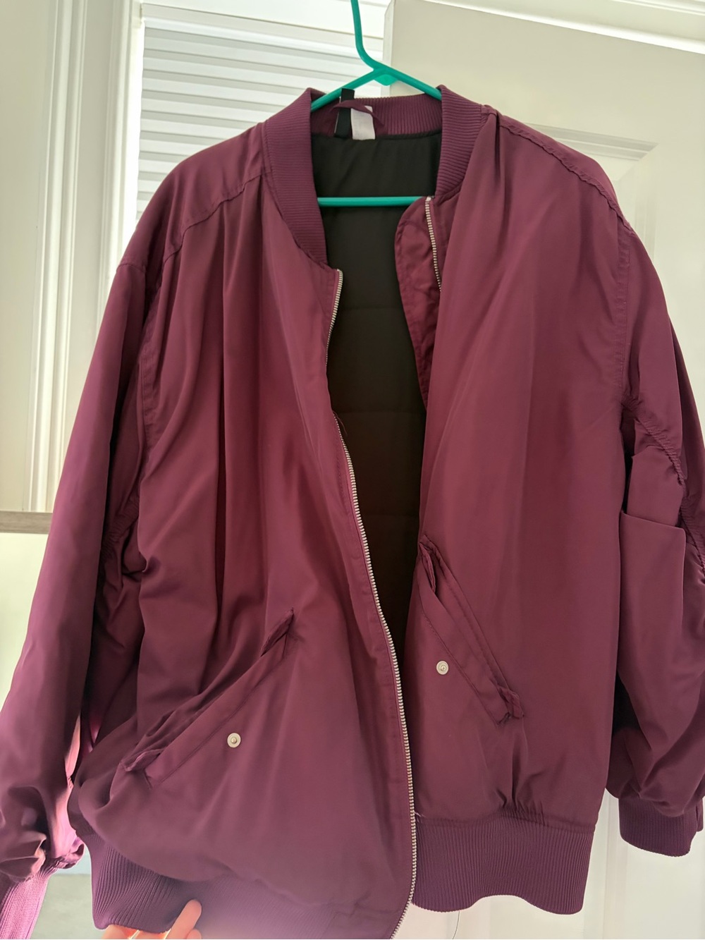 H&M Plum Bomber Jacket